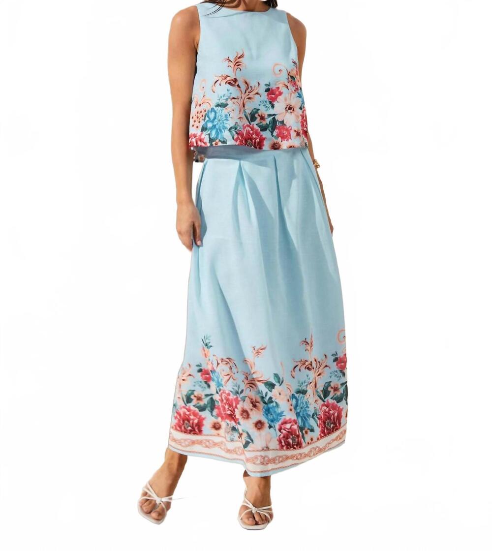 NEW ABLE floral fields skirt set in blue
